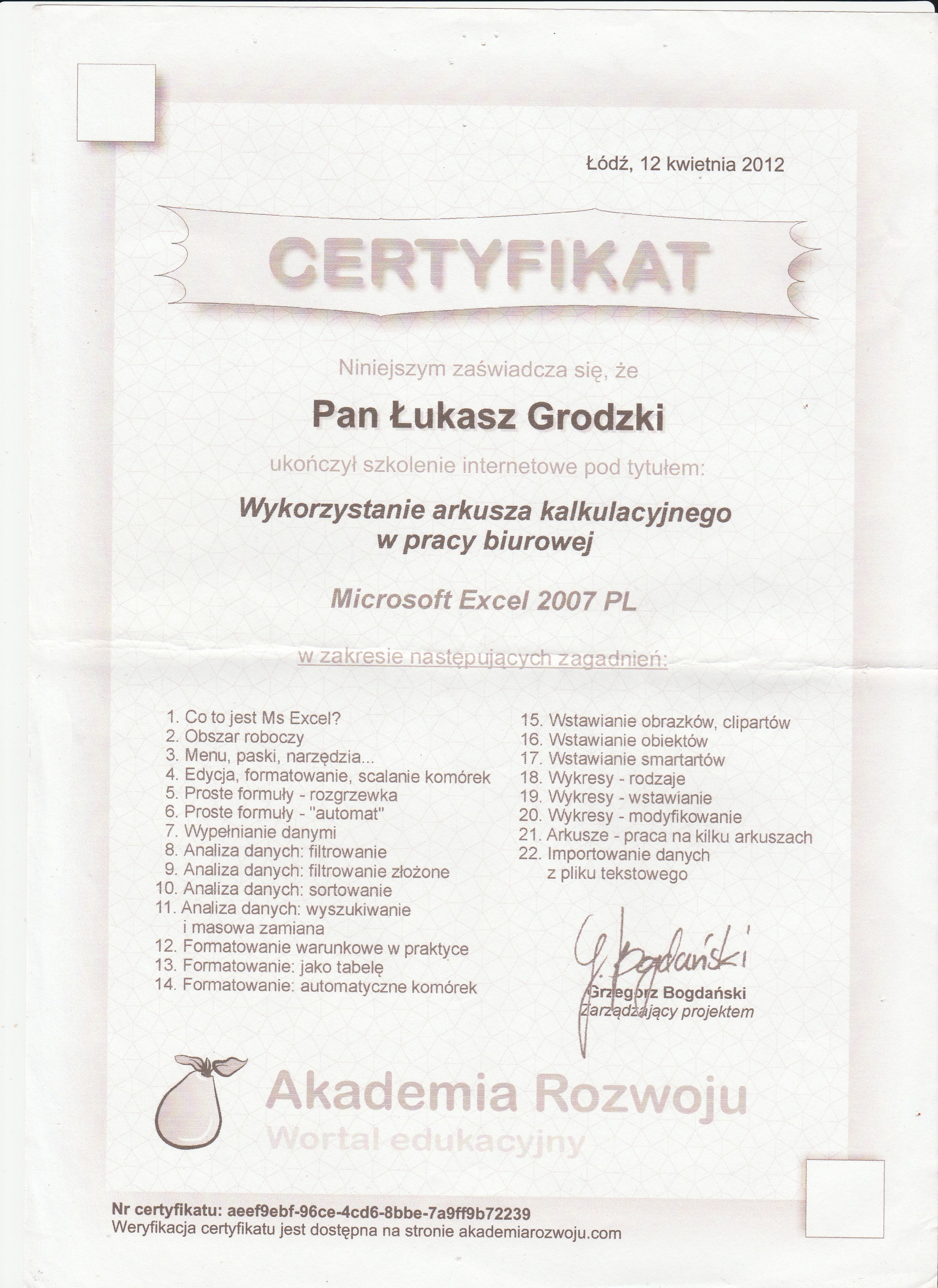 Arkusz roboczy randek